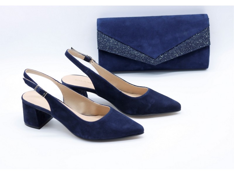 Zapato corte salon destalonado Pomares RP0026 en color azul o negro