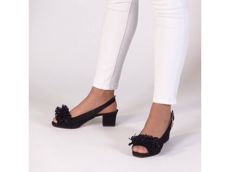 Sandalia Calzados en ante color negro para mujer