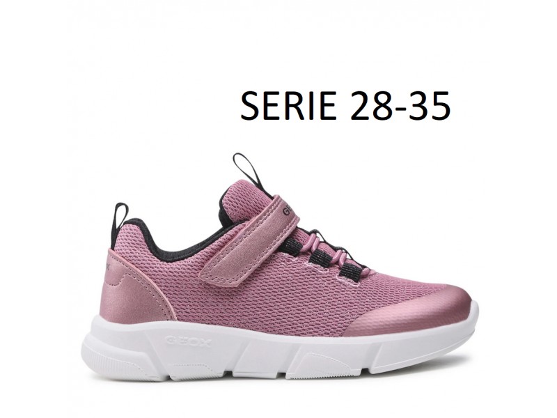 Deportivo Geox J Aril en malva con glitter para niña.